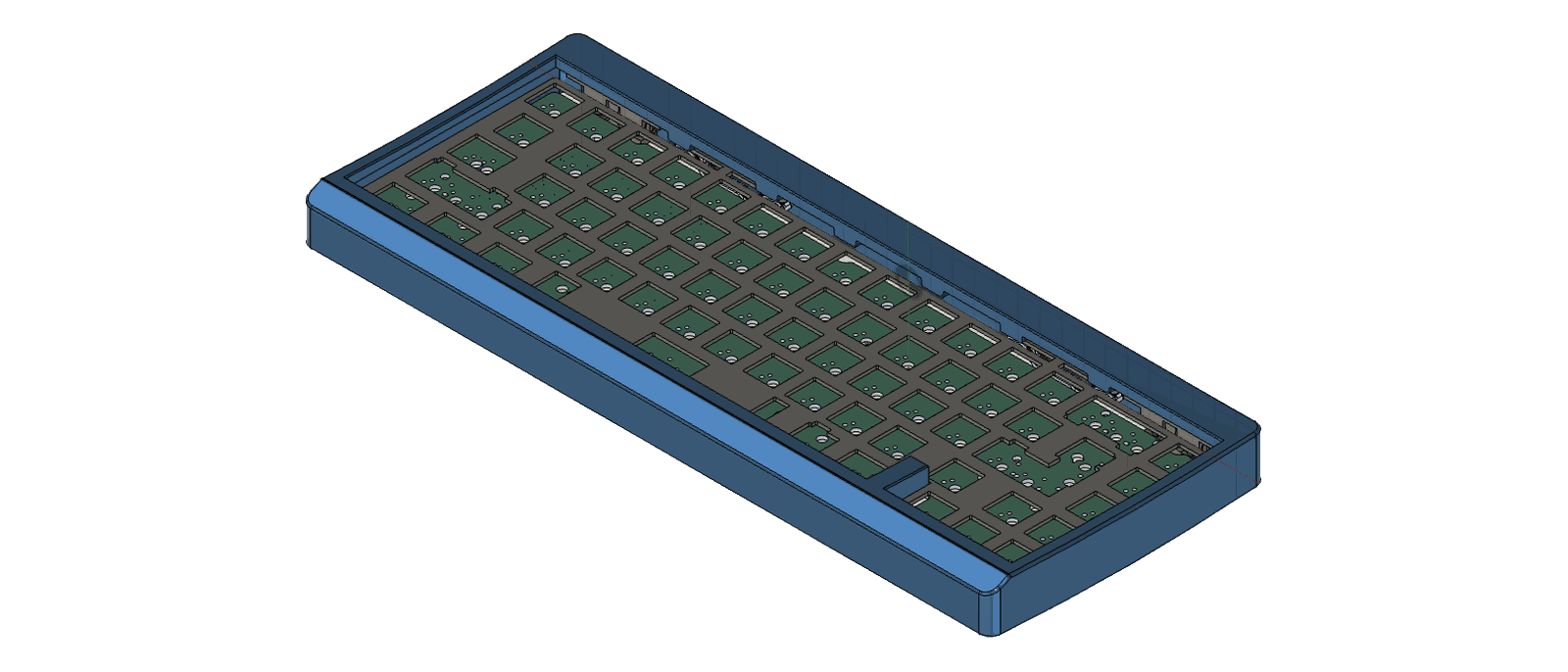 Axial65 case and plate assembly, CAD render